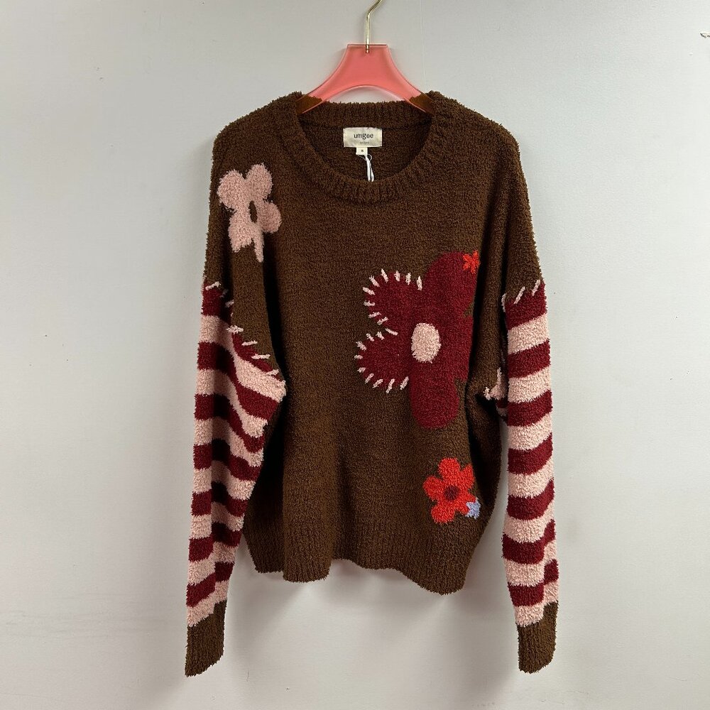 Flower Jacquard Pullover Sweater - CS5318